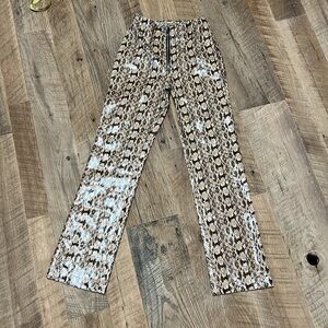 Faux snake front zip pants (2)
